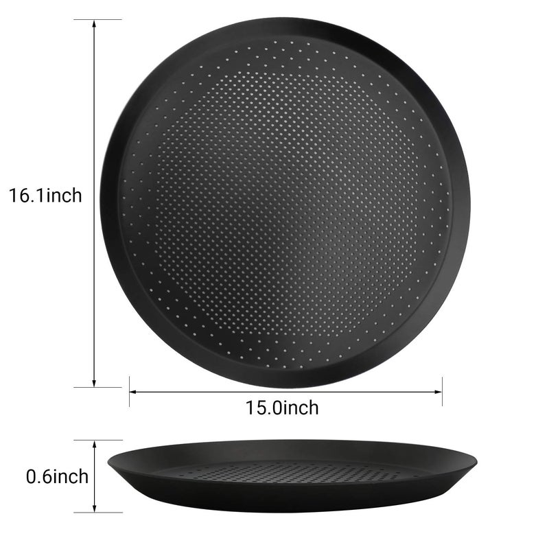 Beasea Pizza Pan 16 Inch, Perforated Pizza Tray with Holes for Oven, Black Heavy Duty Aluminum Alloy Round Pizza Crisper Pan Pizza Baking Tray Bakeware for Home Restaurant Kitchen - Image 5